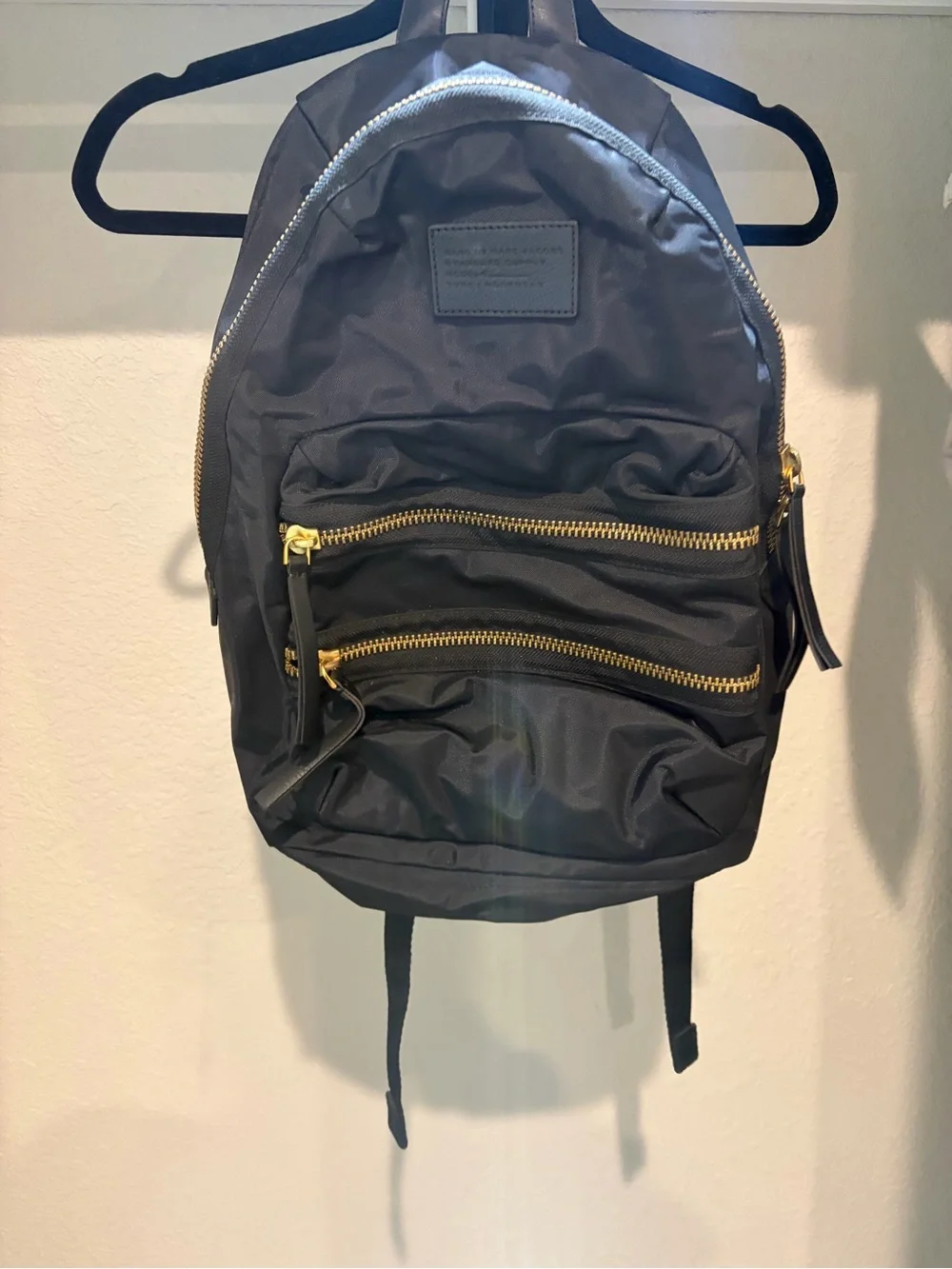 Marc by Marc Jacobs Black Nylon Backpack with Gold Zippers